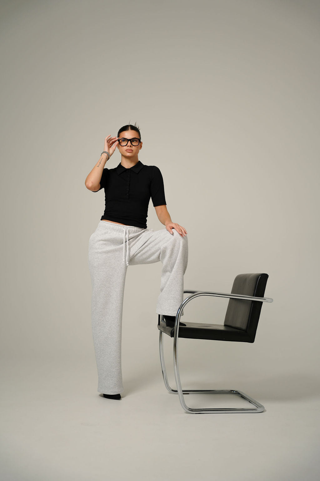 MELANGE STRAIGHT PANTS