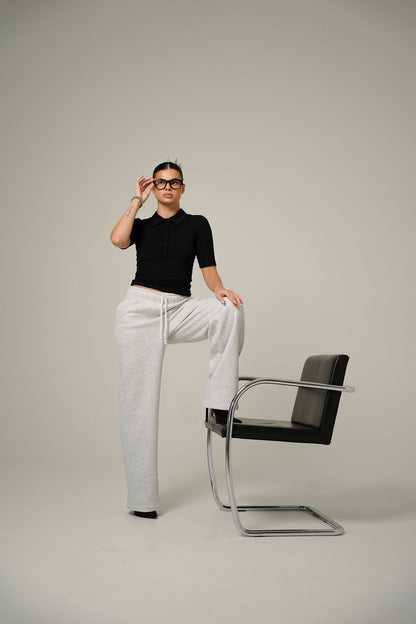 MELANGE STRAIGHT PANTS