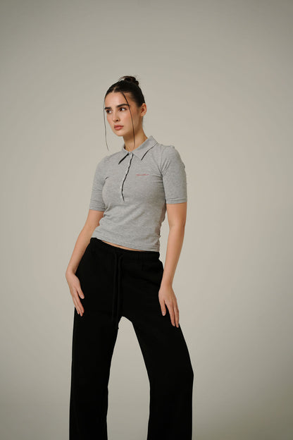 POLO TEE | MELANGE | RED PRINT