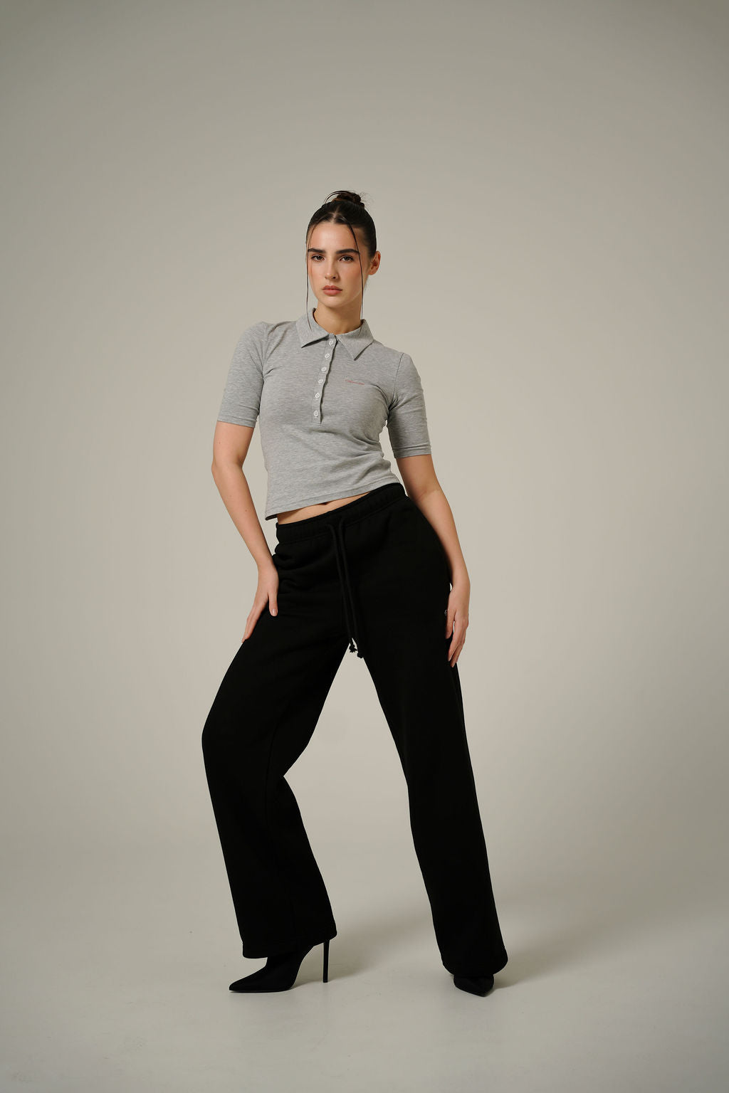 POLO TEE | MELANGE | RED PRINT