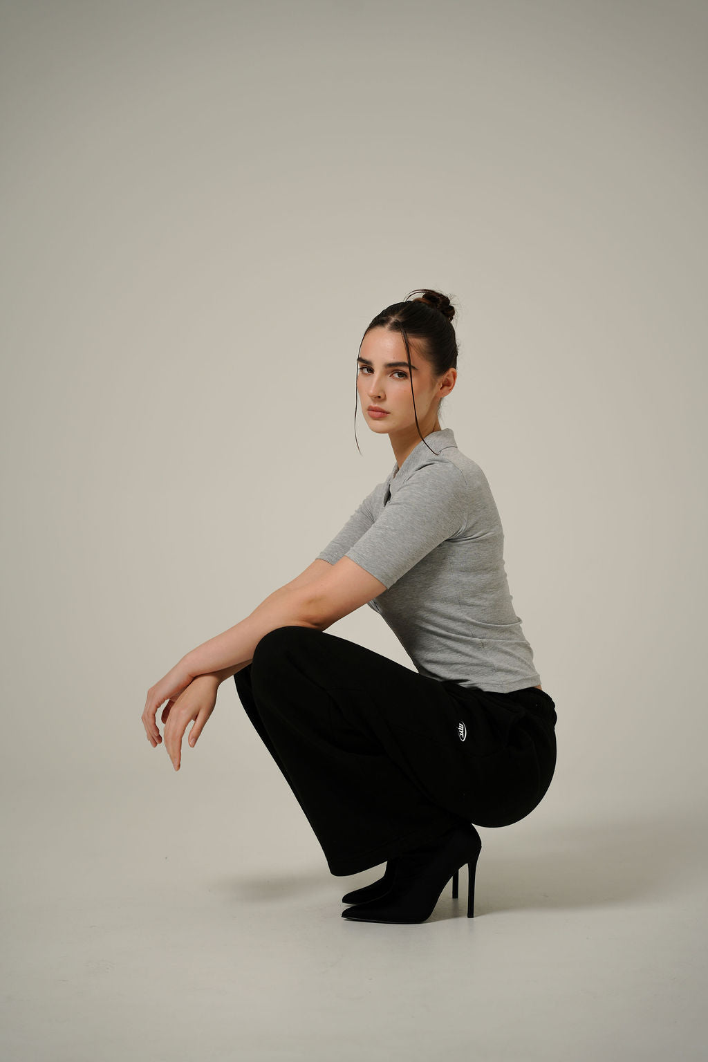 POLO TEE | MELANGE | RED PRINT