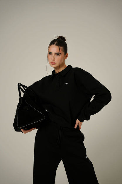 BLACK POLO PULLOVER