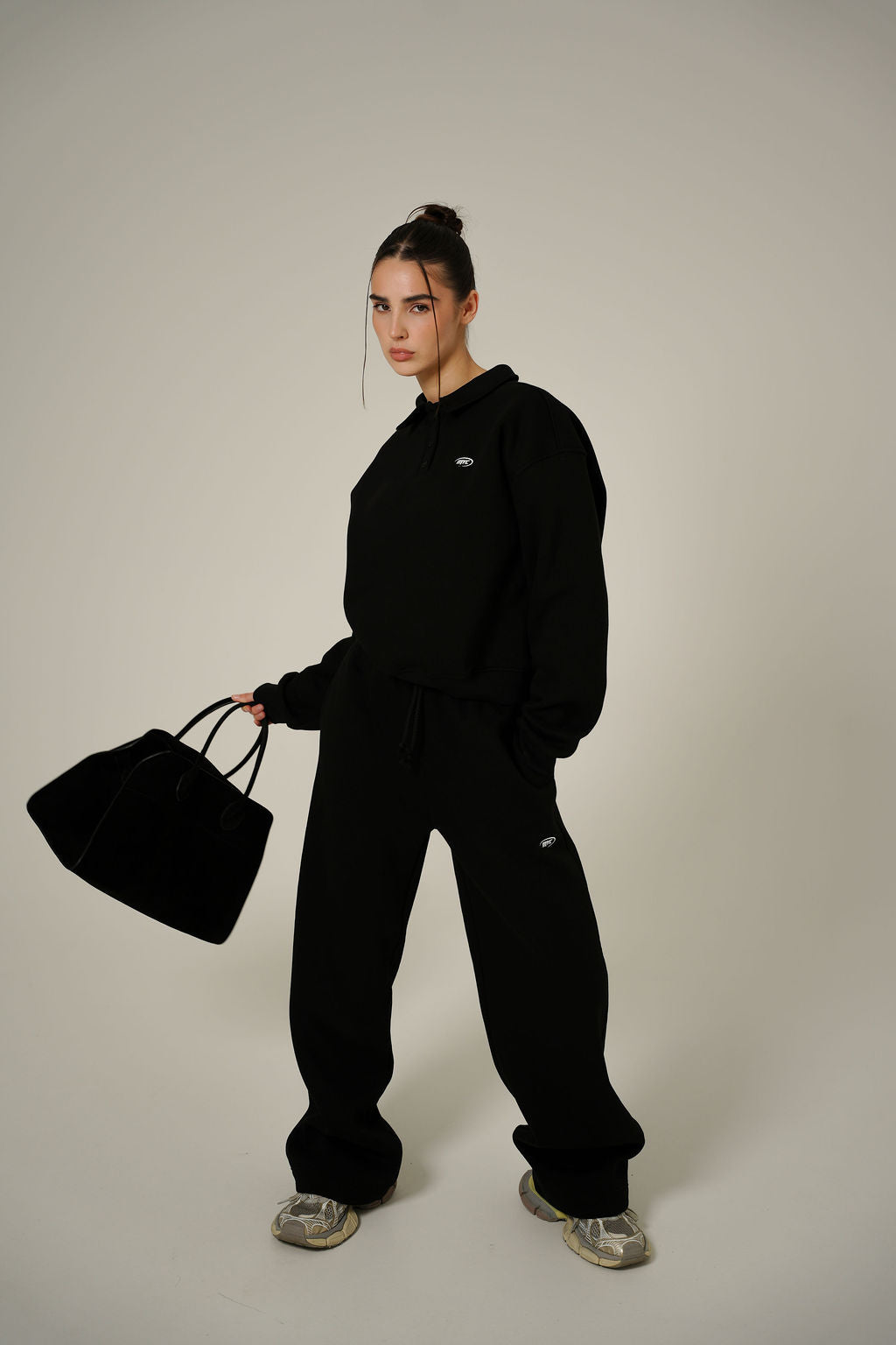 BLACK BAGGY 2IN1 PANTS