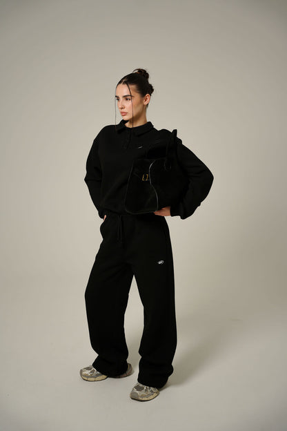 BLACK BAGGY 2IN1 PANTS