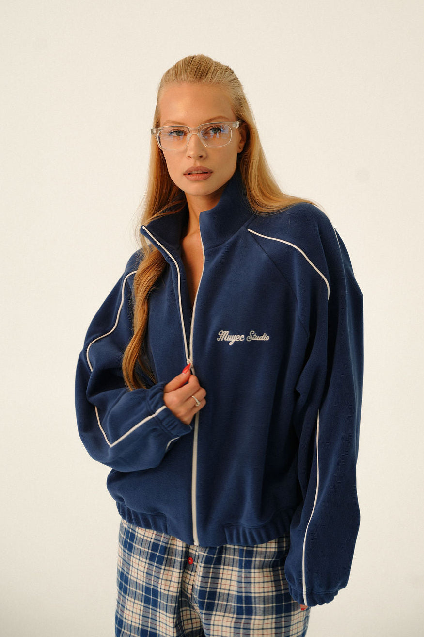 DOUBLE FLEECE COLLAR ZIP - ROYAL BLUE | PRE - ORDER
