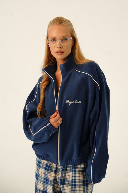 DOUBLE FLEECE COLLAR ZIP - ROYAL BLUE | PRE - ORDER
