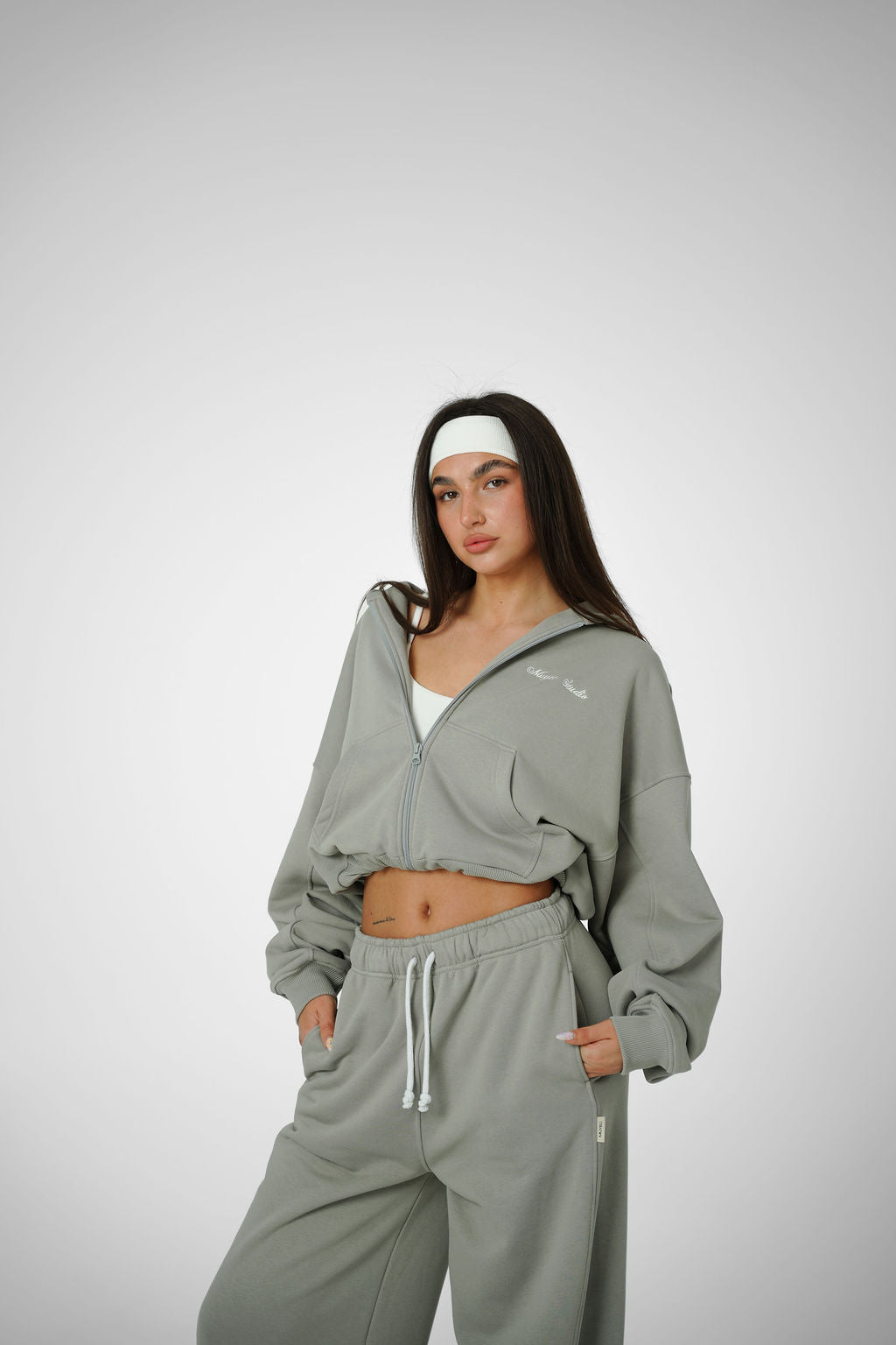 2IN1 ZIP HOODIE – OLIVE GREY