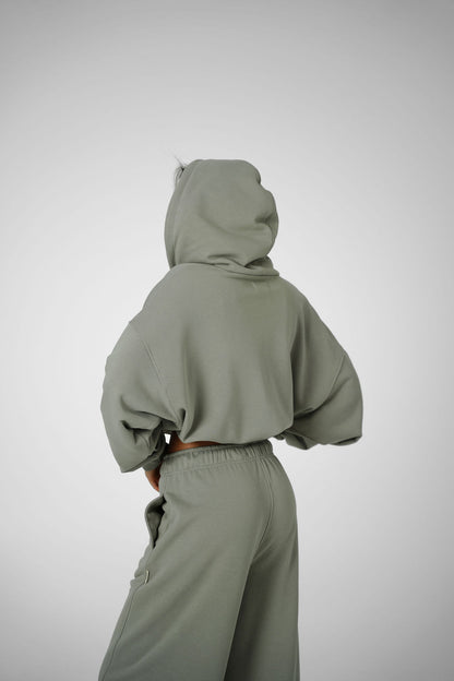 2IN1 ZIP HOODIE – OLIVE GREY