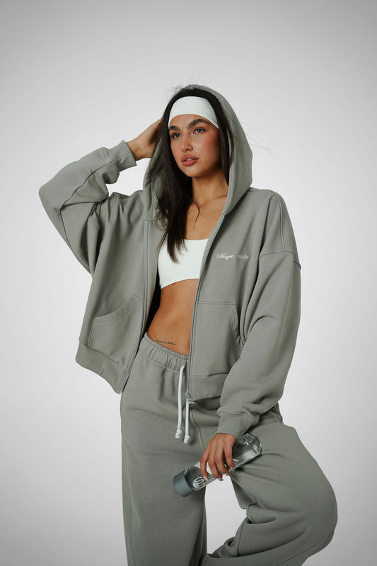 2IN1 ZIP HOODIE – OLIVE GREY