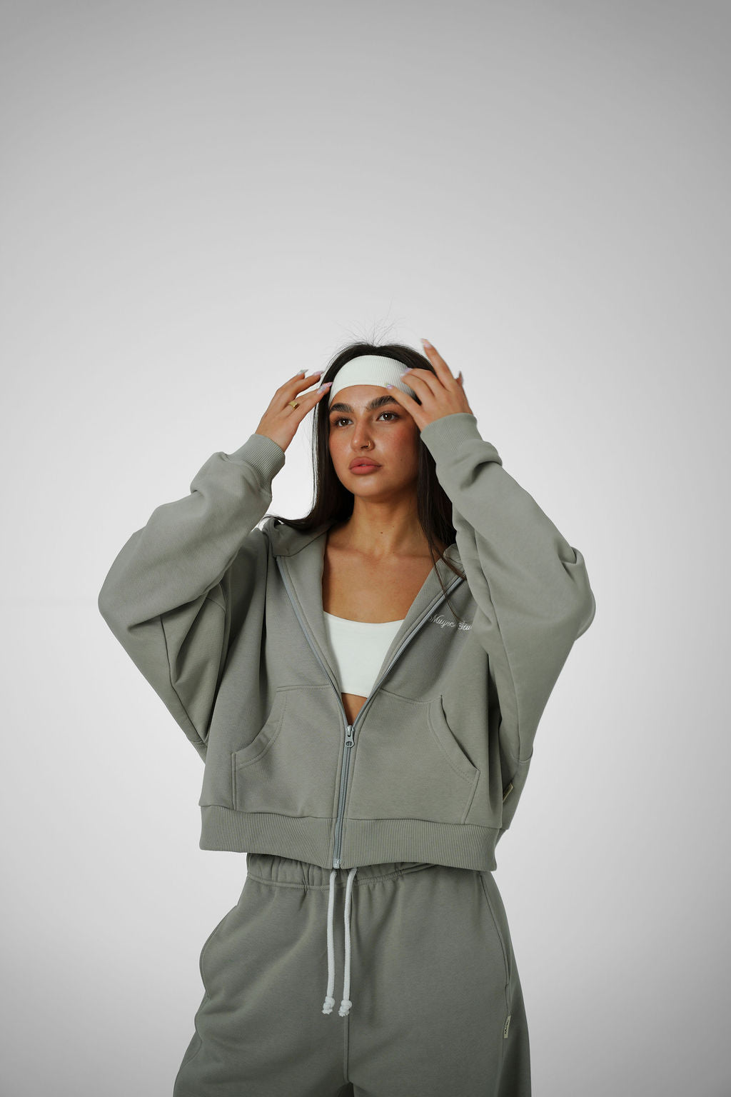 2IN1 ZIP HOODIE – OLIVE GREY