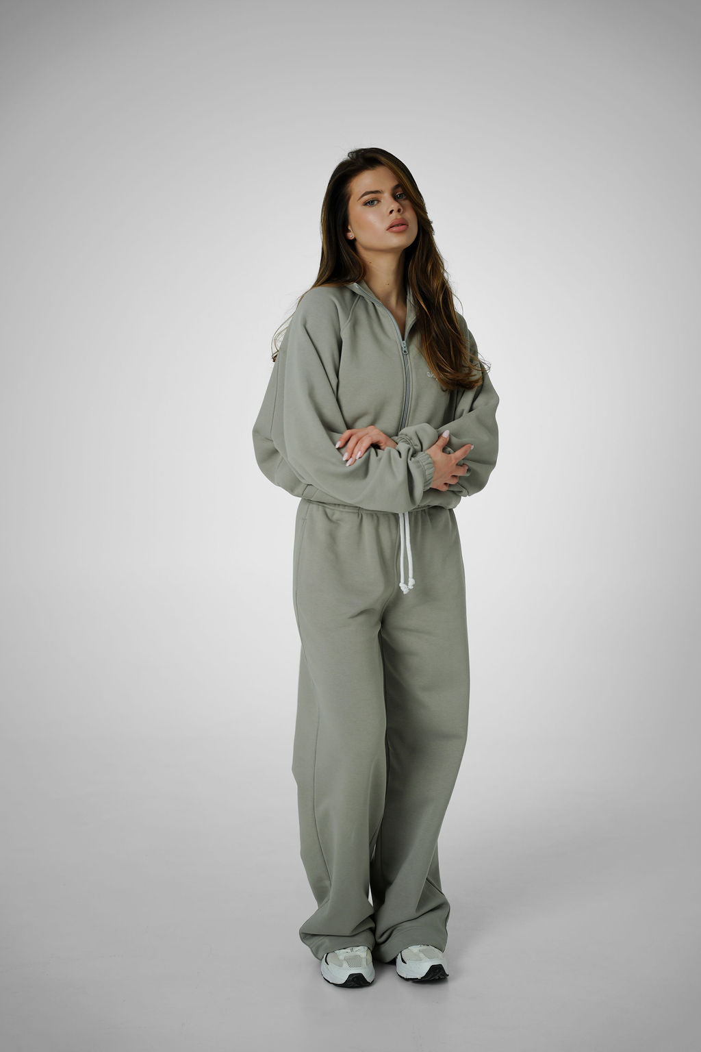 2IN1 COLLAR ZIP - OLIVE GREY