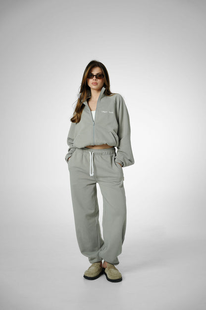 2IN1 COLLAR ZIP - OLIVE GREY