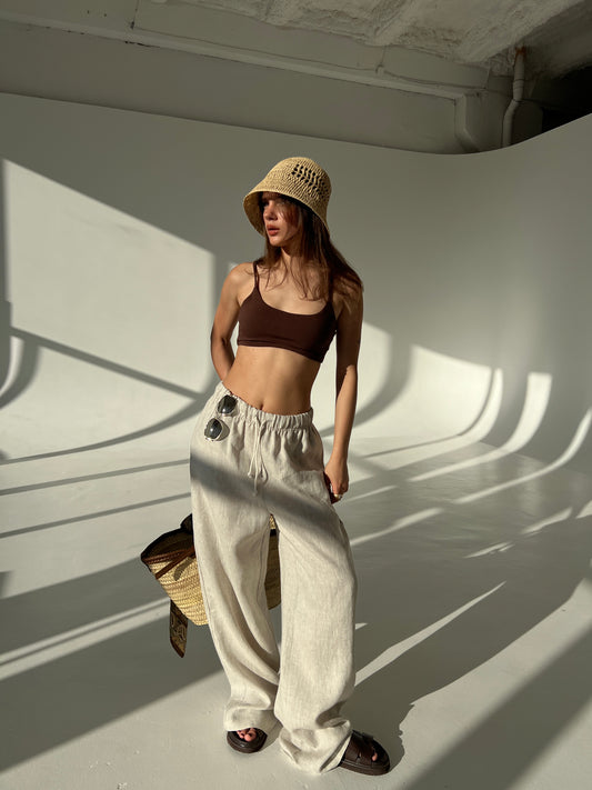 LINEN PANTS IN NATURAL