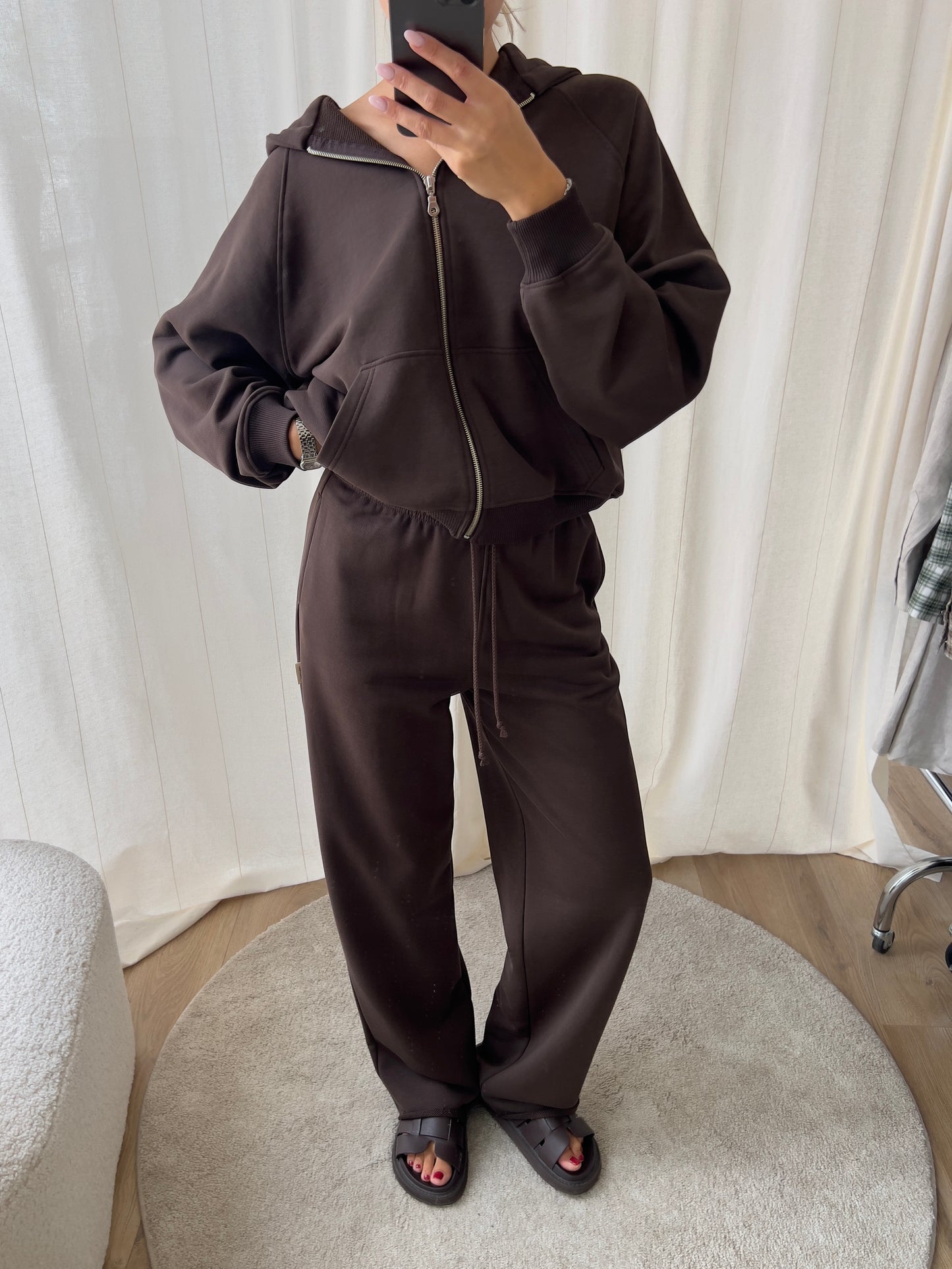 OLDSCHOOL HOOD ZIP IN BLACK COFFEE