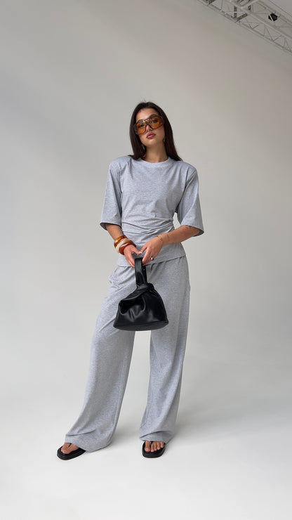 PADDED SHOULDER TEE - CLASSIC MELANGE