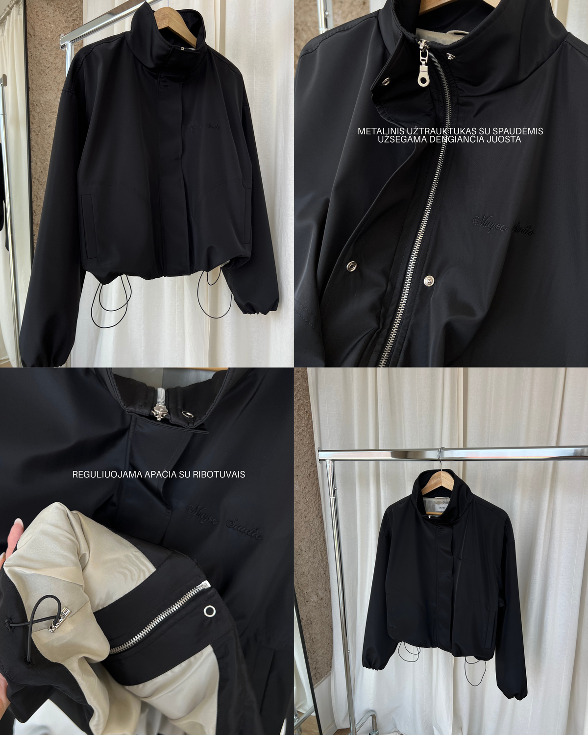 FUNNEL NECK WINDBREAKER - BLACK | PRE-ORDER