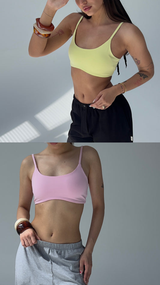 BRA 2 PACK - BABY PINK & LEMON CREAM